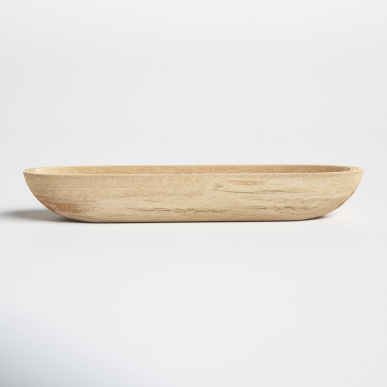 Kailyn Oval Paulownia Wood Decorative Bowl - Rustic Brown