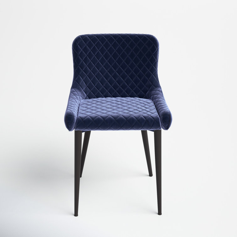 Etta Dark Blue Velvet Tufted Upholstered Side Chair