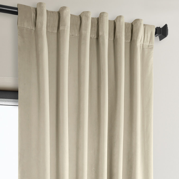 Angora Beige Velvet Blackout Curtain Panel for Windows and Doors