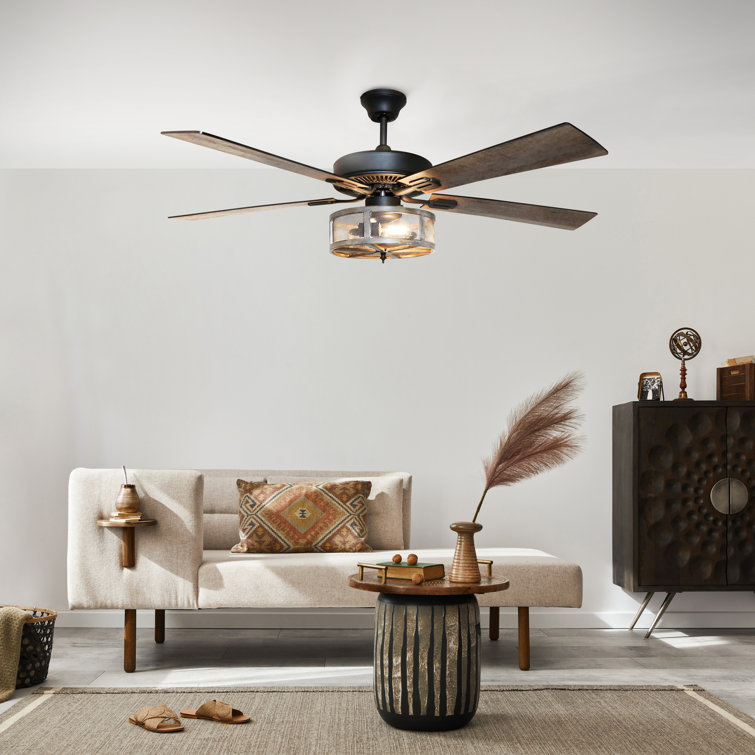 52" Oil Rubbed Bronze WiFi Smart Ceiling Fan with LED Light