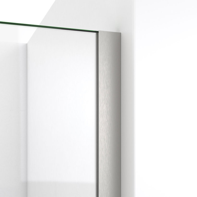 Linea 34" W x 72" H Frameless Brushed Nickel Shower Screen