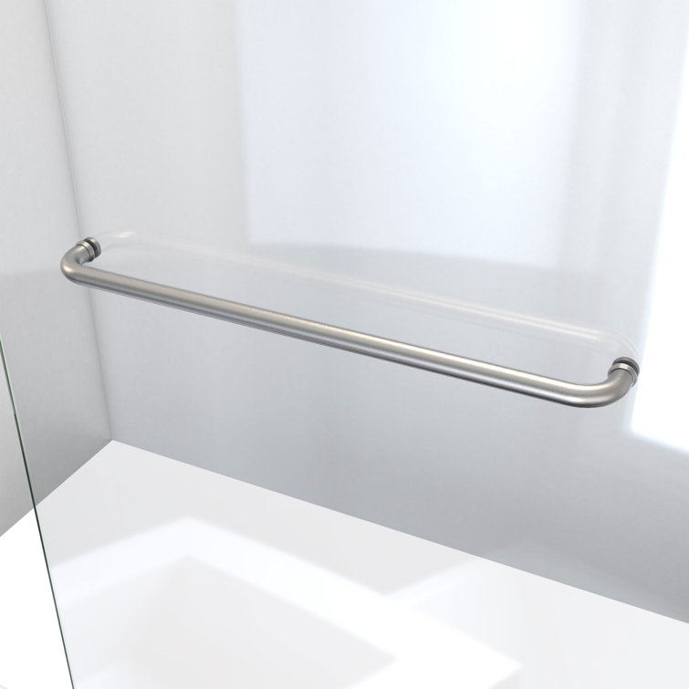 Linea 34" W x 72" H Frameless Brushed Nickel Shower Screen