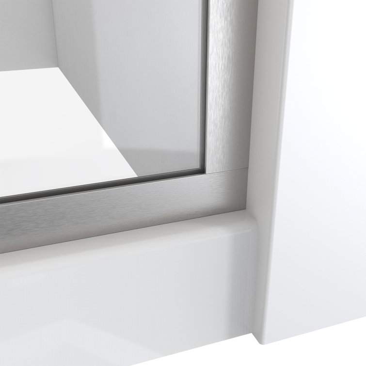 Linea 34" W x 72" H Frameless Brushed Nickel Shower Screen