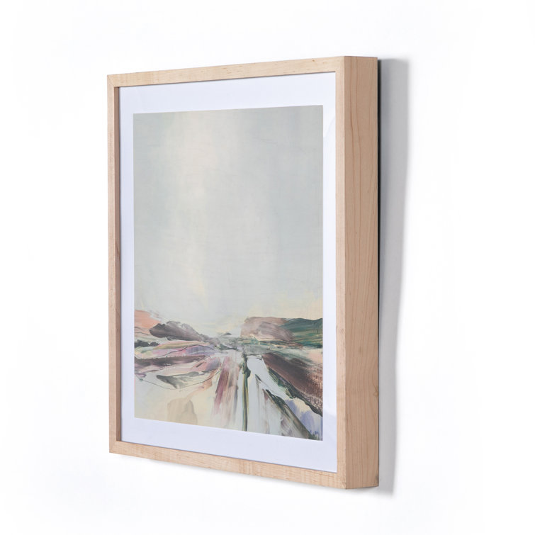 Dan Hobday Light Brown Solid Wood Framed Landscape Painting