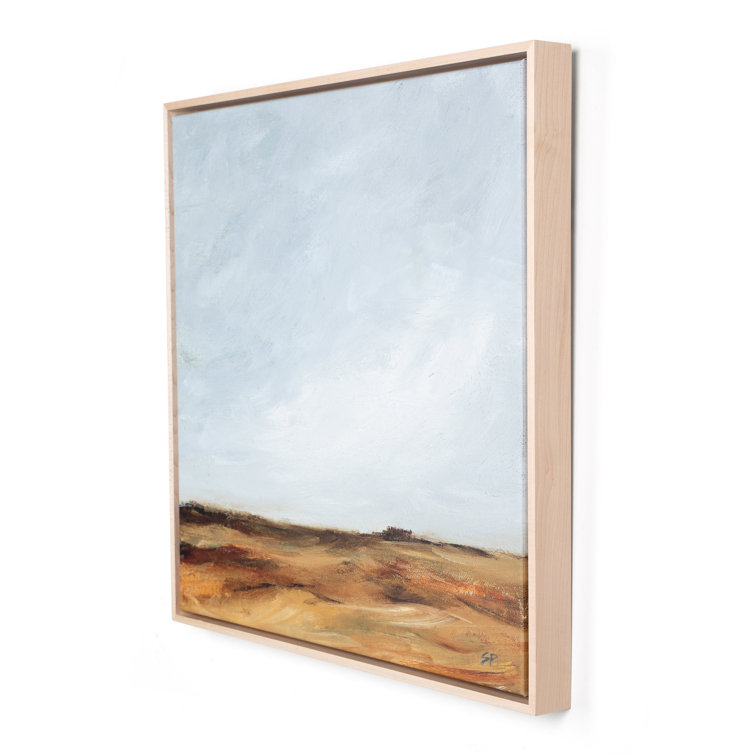 Shaina Page Wheat Field Textured Canvas Painting with Maple Frame