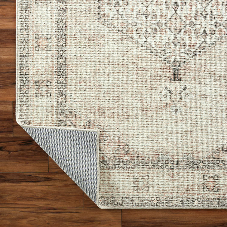 Lila Blush and Beige Stain-Resistant Synthetic Runner Rug 2'7" x 7'3"
