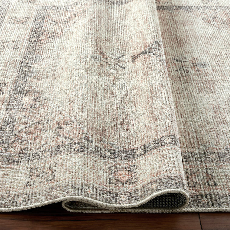 Lila Blush and Beige Stain-Resistant Synthetic Runner Rug 2'7" x 7'3"