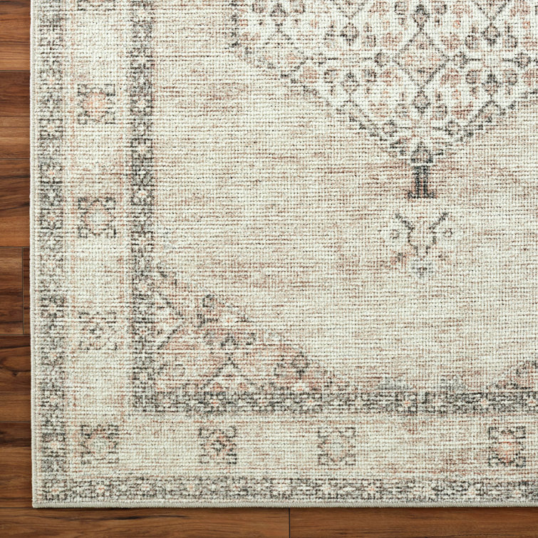 Lila Blush and Beige Stain-Resistant Synthetic Runner Rug 2'7" x 7'3"
