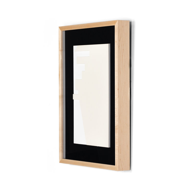 Dimensional Abstract 4 White and Maple Framed Canvas