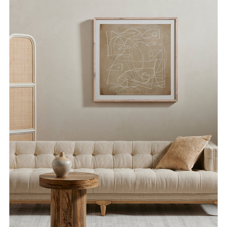 Modern Abstract Canvas Print in Walnut Frame, 40" x 40"