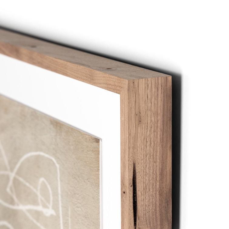 Modern Abstract Canvas Print in Walnut Frame, 40" x 40"