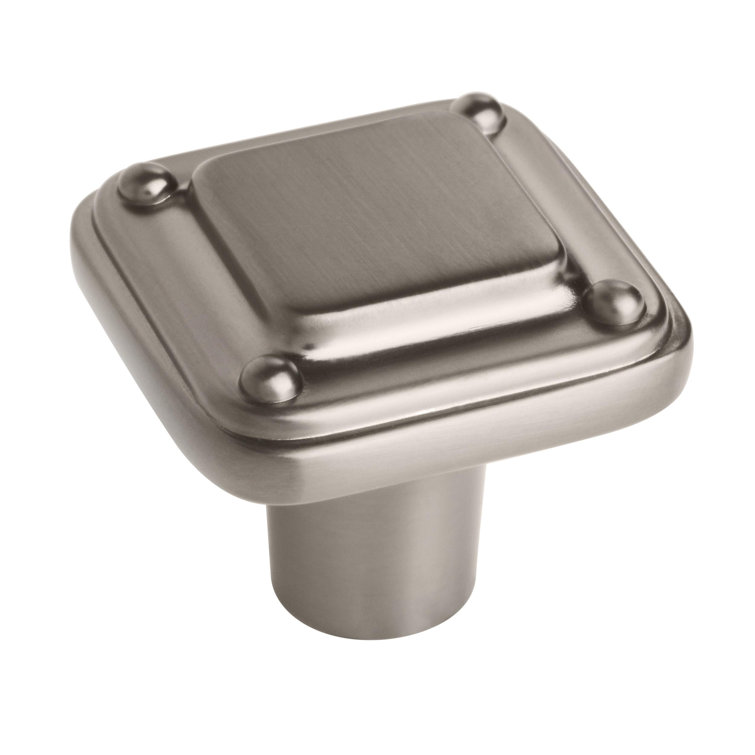 1-3/16" Square Black Brushed Nickel Cabinet Knob