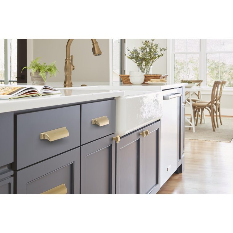 Matte Gold Square Farmhouse Cabinet Knob