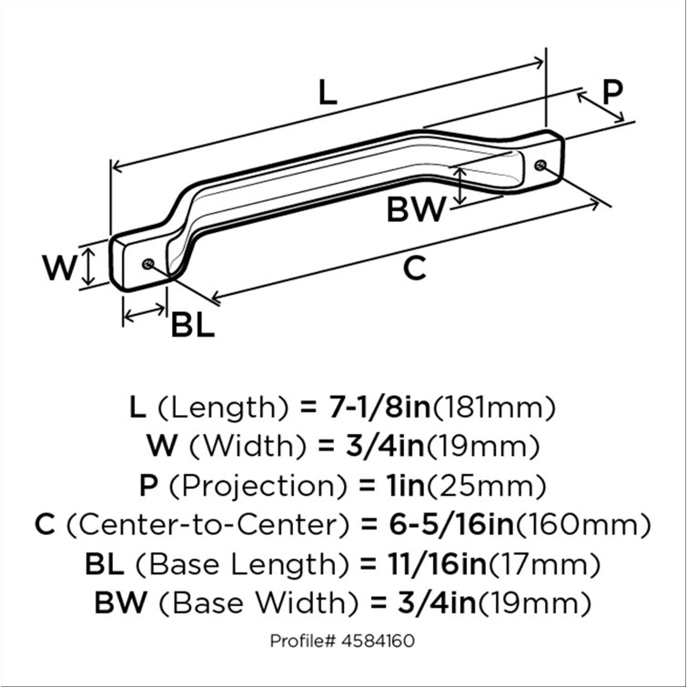 Jolene Polished Nickel 5-1/16" Cabinet Pull with Mounting Hardware