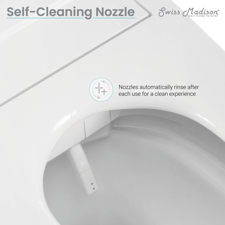 Elongated Glossy White Dual Flush Smart Toilet