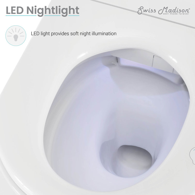 Elongated Glossy White Dual Flush Smart Toilet