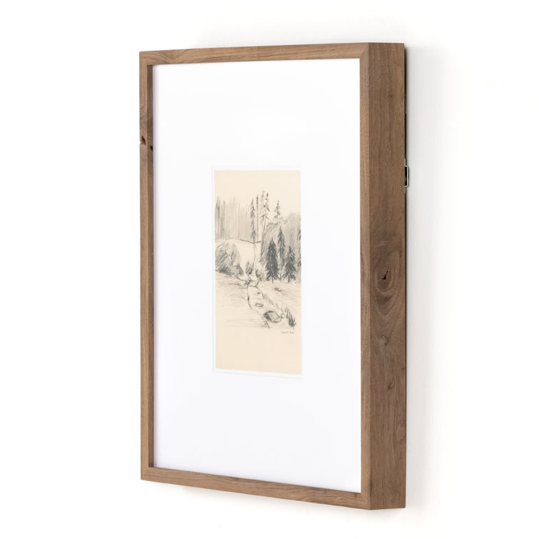 Rustic Walnut Framed Landscape Canvas Art