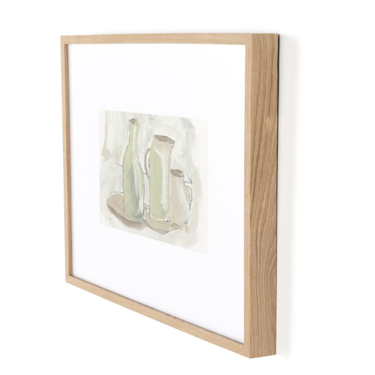 Modern Minimalist Still Life Framed Art in White Oak