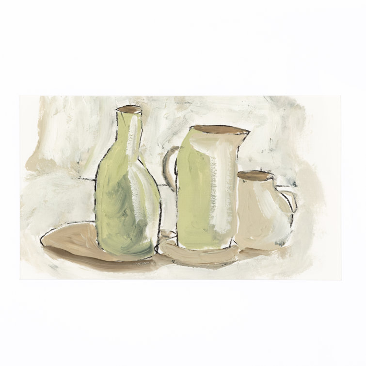 Modern Minimalist Still Life Framed Art in White Oak