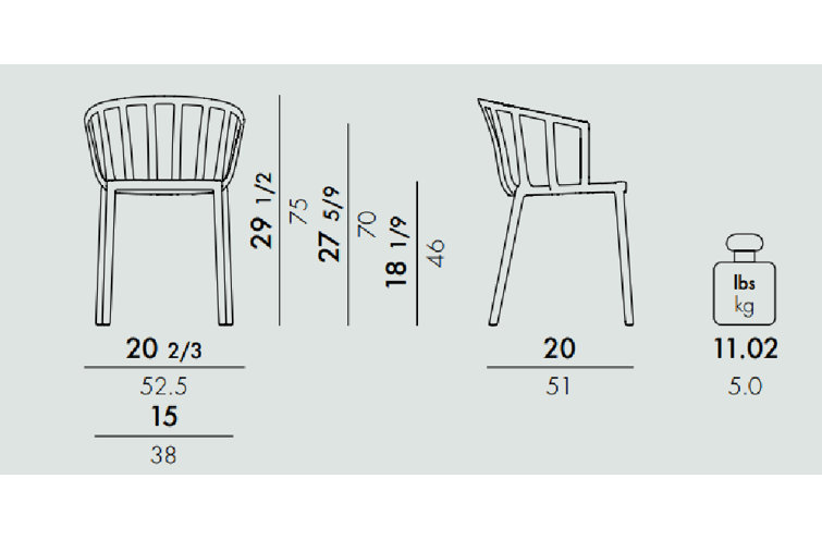 Rust Orange Venice Inspired Plastic Armchair