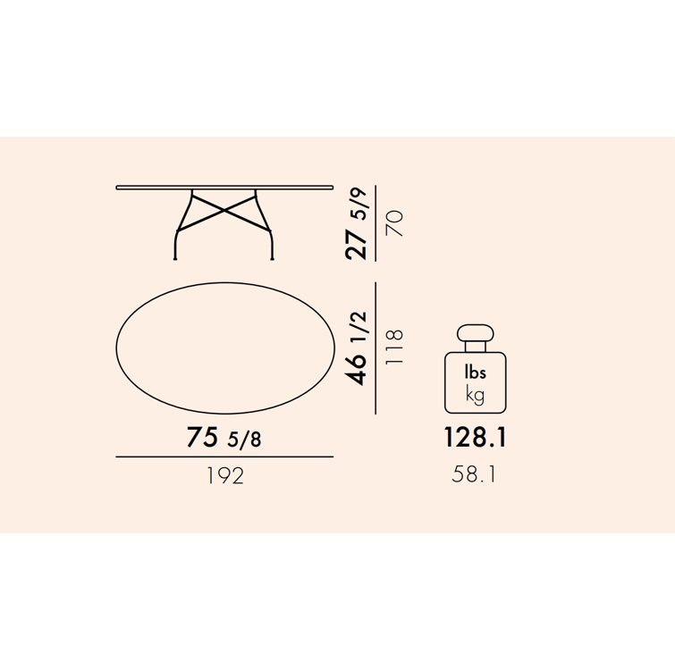 Glossy Solid Black Oval Stoneware Outdoor Table