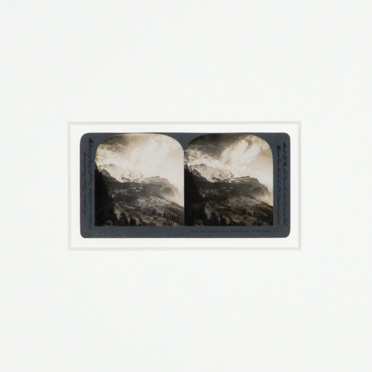 Rustic Walnut Framed Swiss Alps Print with Clear Acrylic Glazing