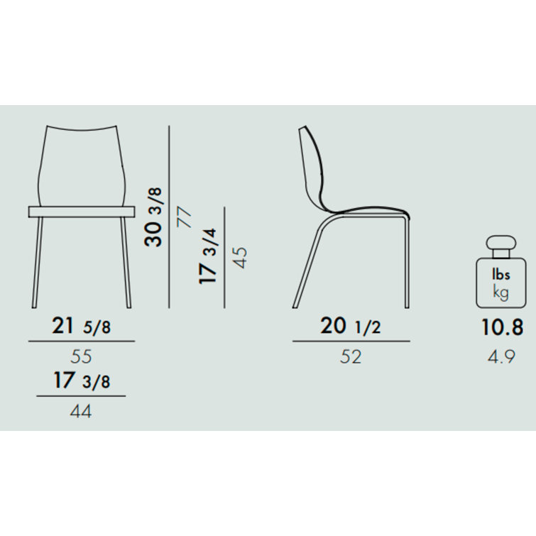 Pale Blue Maui Stacking Metal Chair Set by Vico Magistretti
