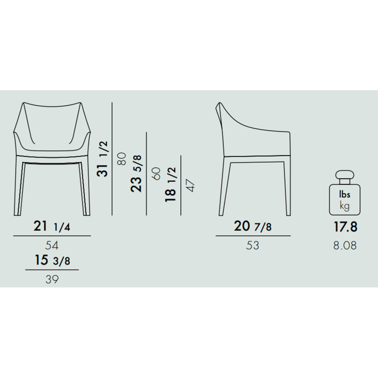Philippe Starck Elegant Madame Armchair in Black and Beige Faux Leather