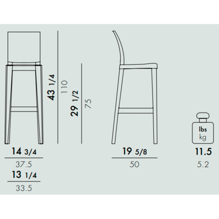 Ghost Family Sleek Black Acrylic Bar Stool, 29.5" Seat Height