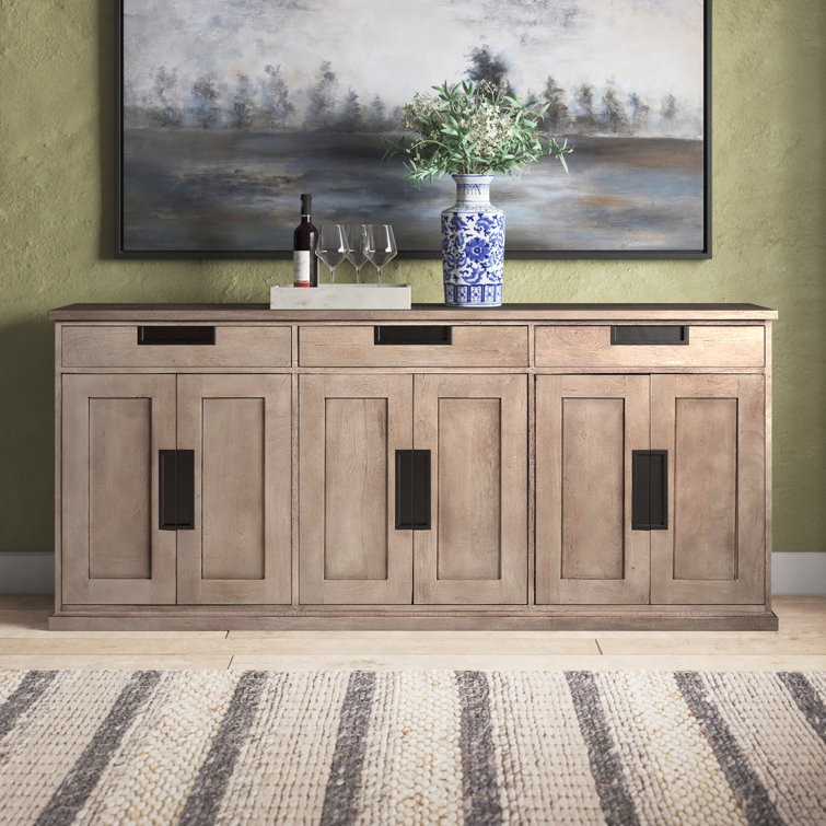 Alex 81.5'' Light Brown Solid Wood Sideboard