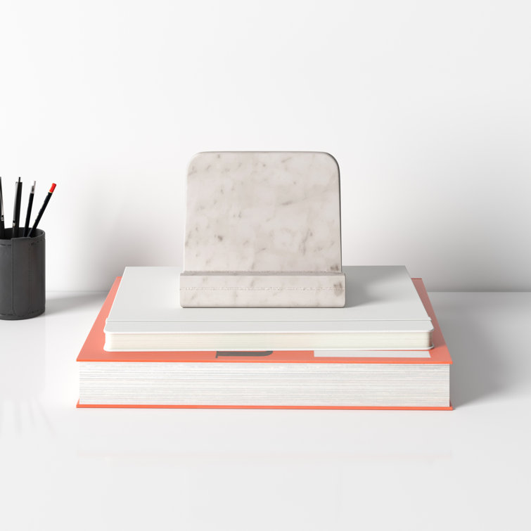 Creamy White Marble Modern Cook Book Stand