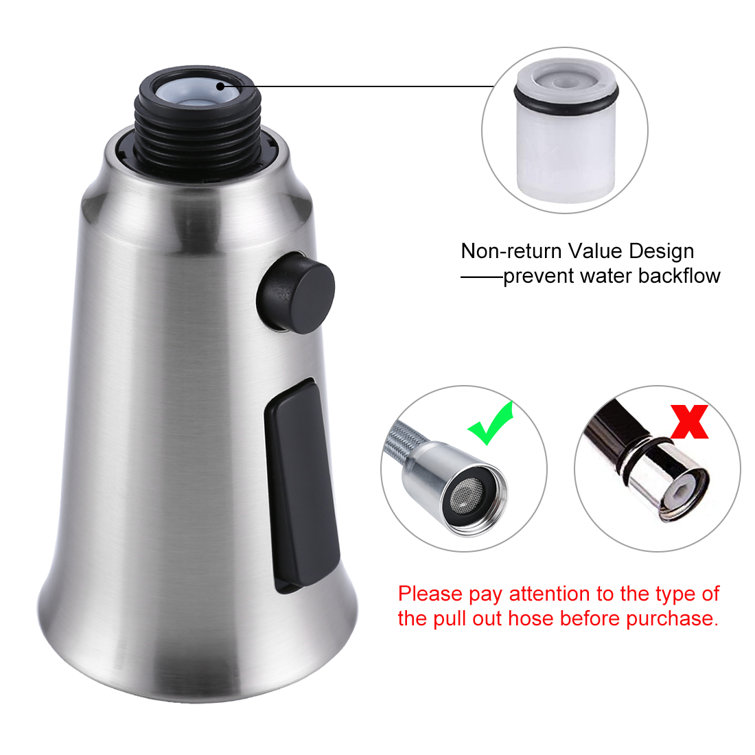 Brushed Nickel Pull-Down Kitchen Faucet Spray Head Replacement
