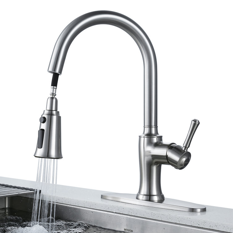 Brushed Nickel Pull-Down Kitchen Faucet Spray Head Replacement