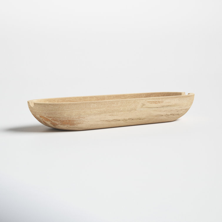 Kailyn Oval Paulownia Wood Decorative Bowl - Rustic Brown