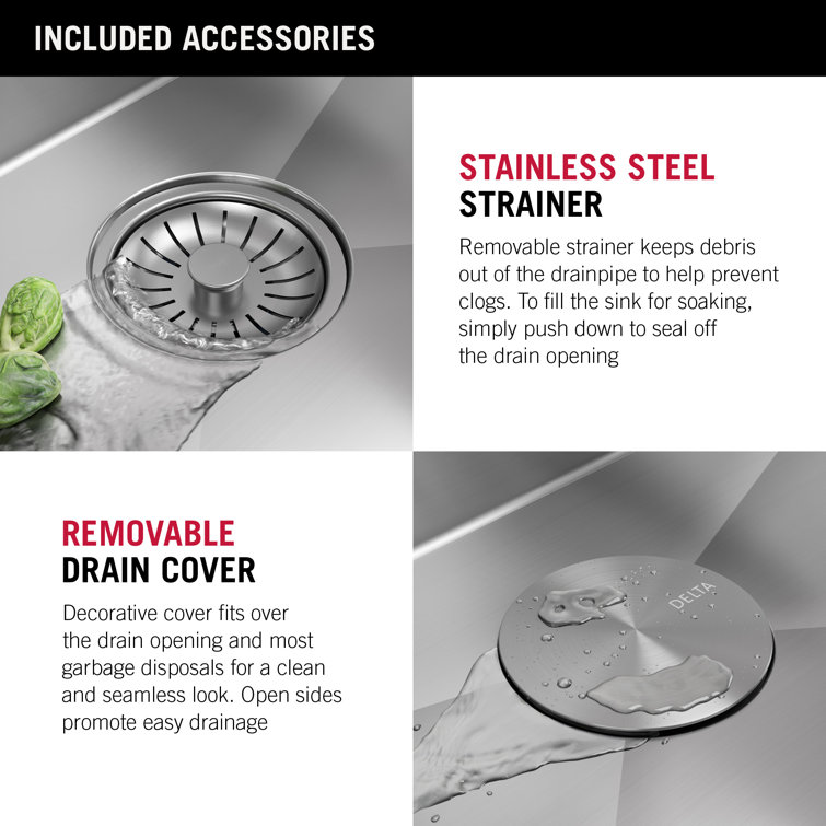 Delta Marca Drop-In Stainless Steel Single Bowl Kitchen Sink, 25" x 22"
