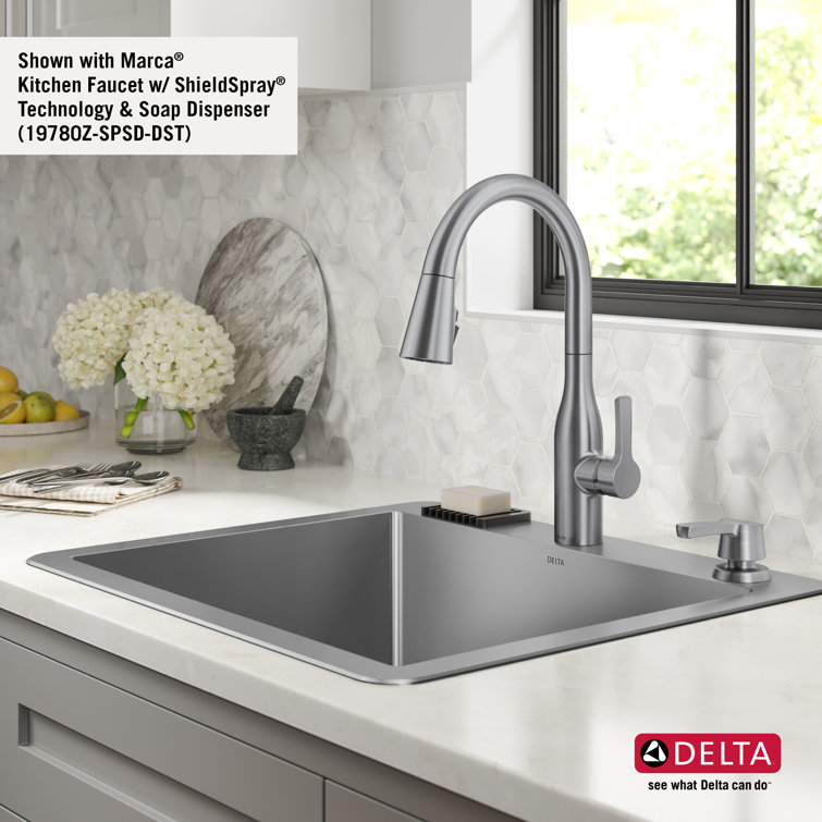 Delta Marca Drop-In Stainless Steel Single Bowl Kitchen Sink, 25" x 22"