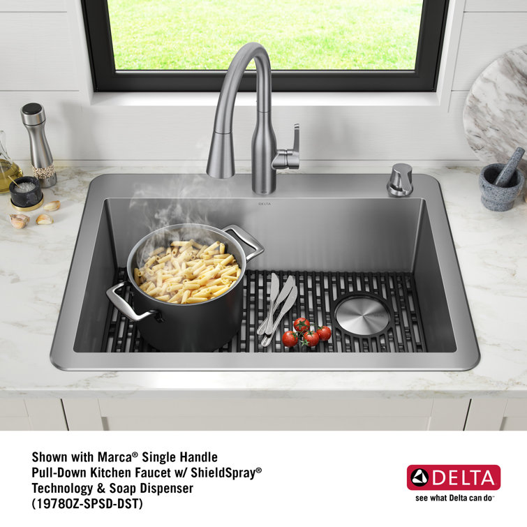 Delta 30" Stainless Steel Drop-In Single Bowl Kitchen Sink with Accessories