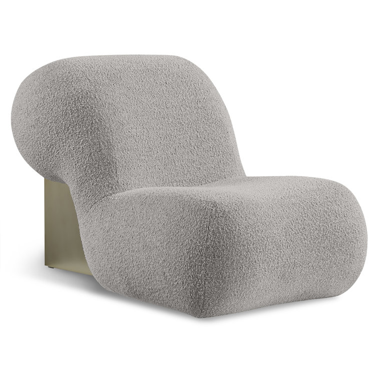 Quadra Taupe Boucle Fabric Accent Chair with Iron Metal Frame
