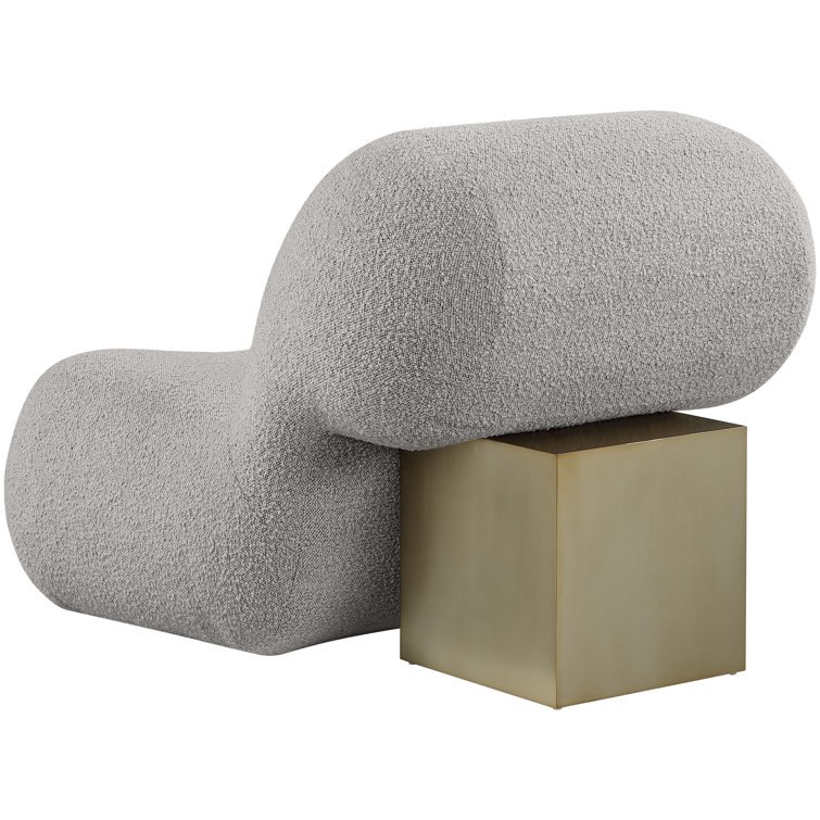 Quadra Taupe Boucle Fabric Accent Chair with Iron Metal Frame