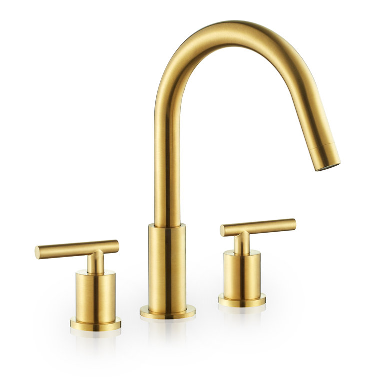 Balen Brushed Gold Solid Brass Widespread Bathroom Faucet