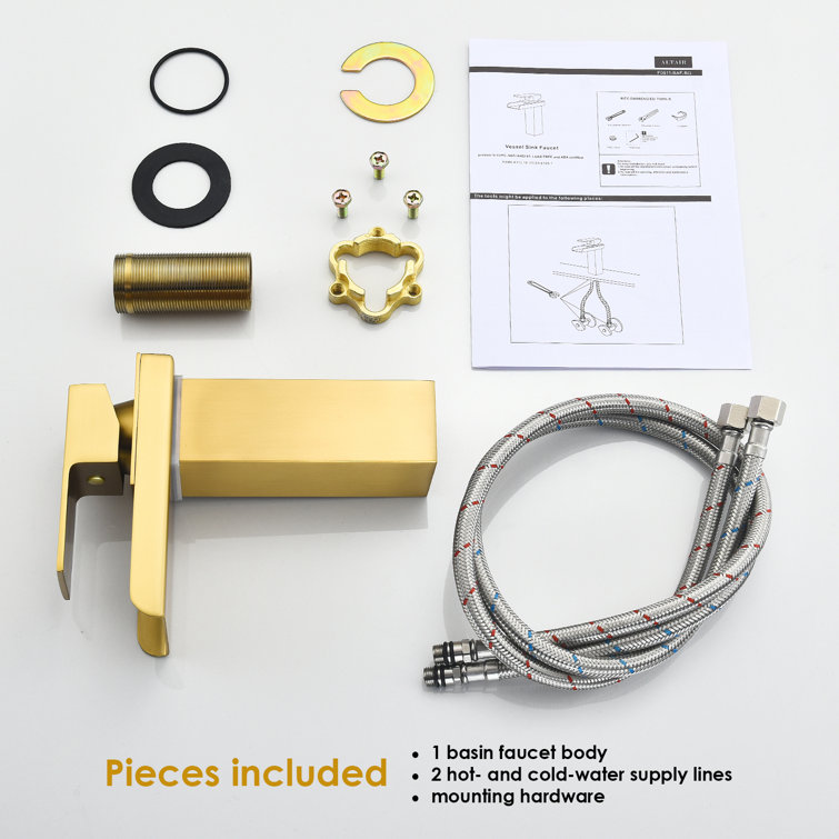 Brushed Gold Single-Handle Waterfall Bathroom Faucet