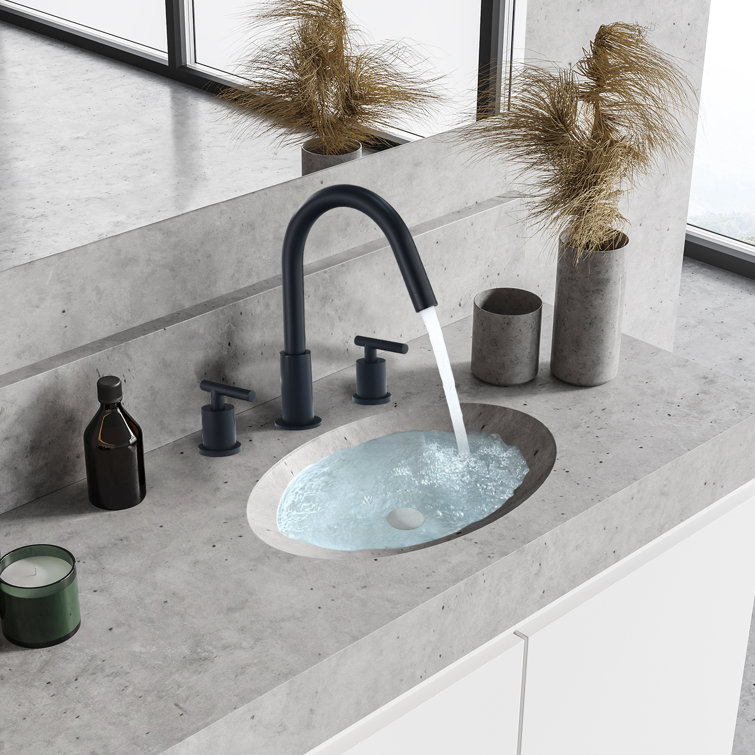 Matte Black Brass Widespread 2-Handle Bathroom Faucet