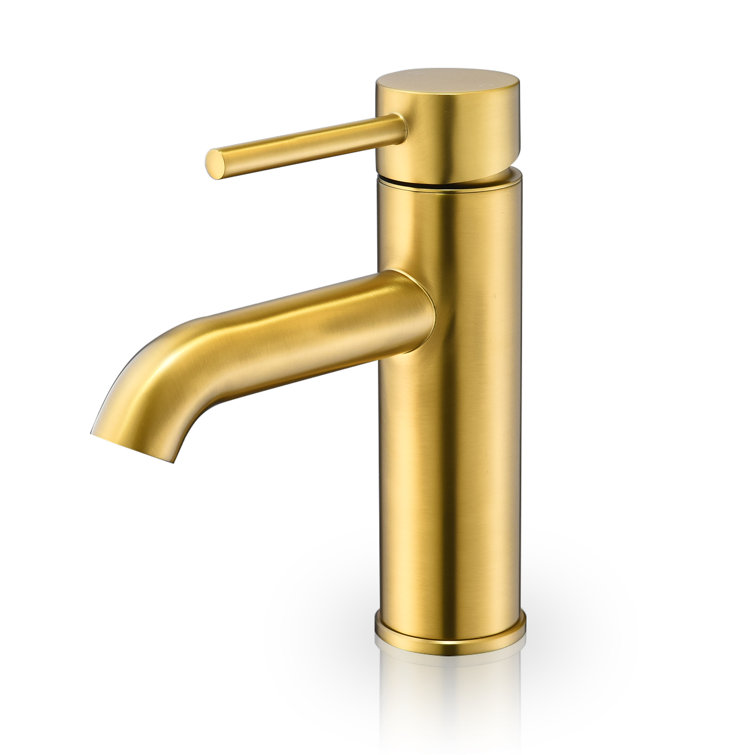 Tubize Brushed Gold Solid Brass Single-Handle Bathroom Faucet