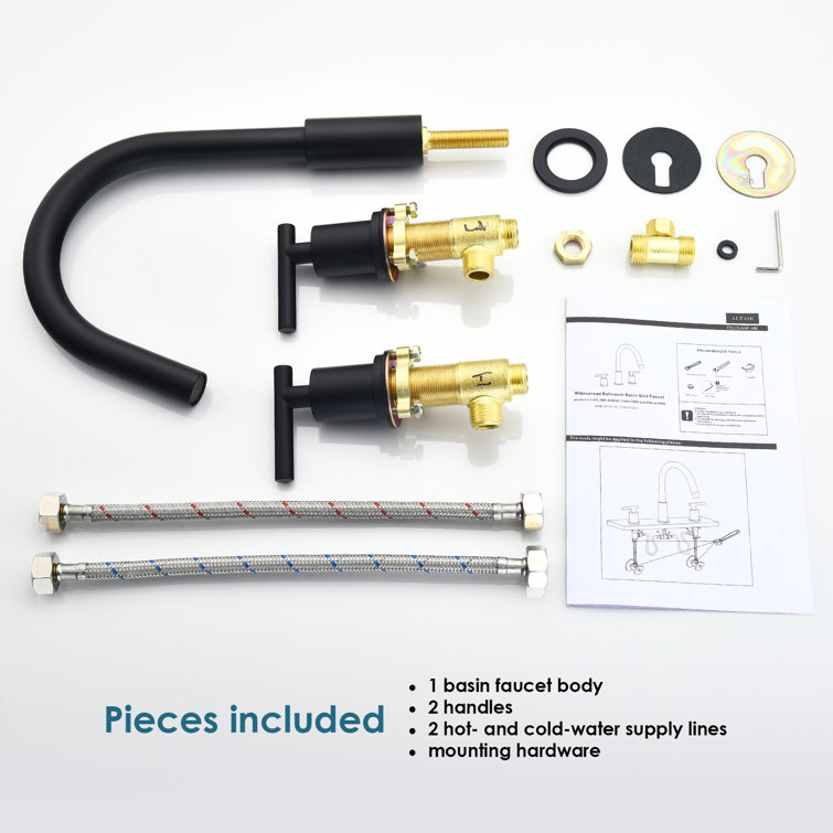 Matte Black Brass Widespread 2-Handle Bathroom Faucet