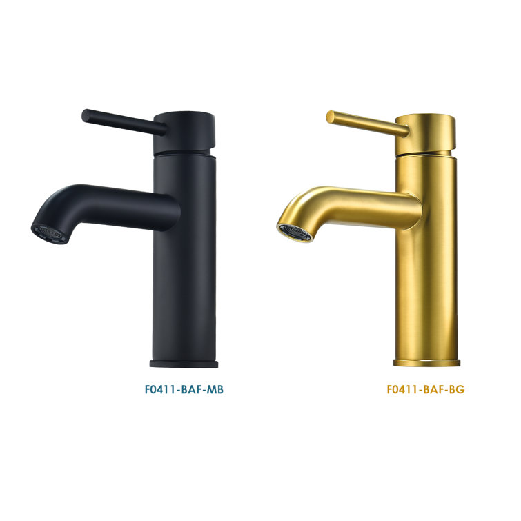 Matte Black Brass Single-Handle Bathroom Faucet