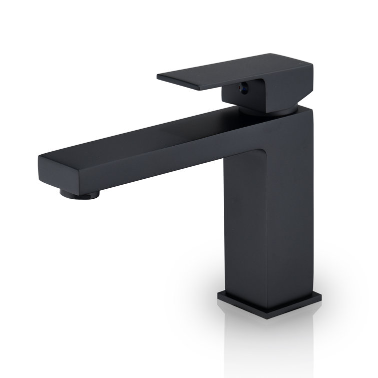 Aalst Matte Black Solid Brass Single Handle Bathroom Faucet