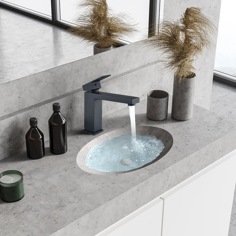 Aalst Matte Black Solid Brass Single Handle Bathroom Faucet