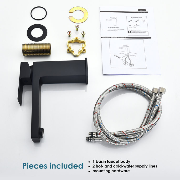 Aalst Matte Black Solid Brass Single Handle Bathroom Faucet