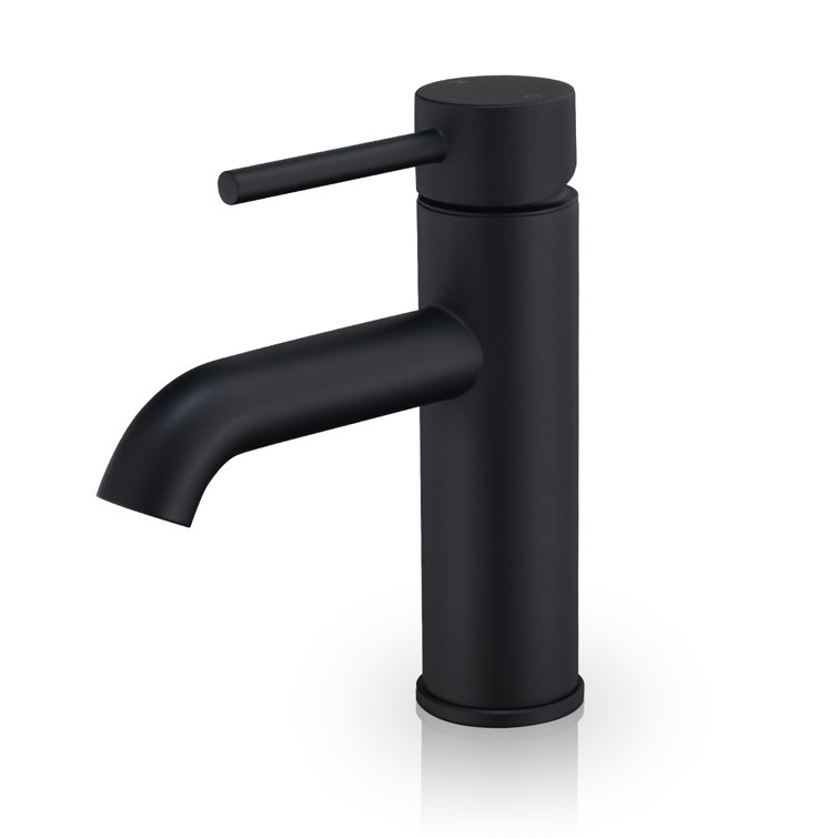 Matte Black Brass Single-Handle Bathroom Faucet