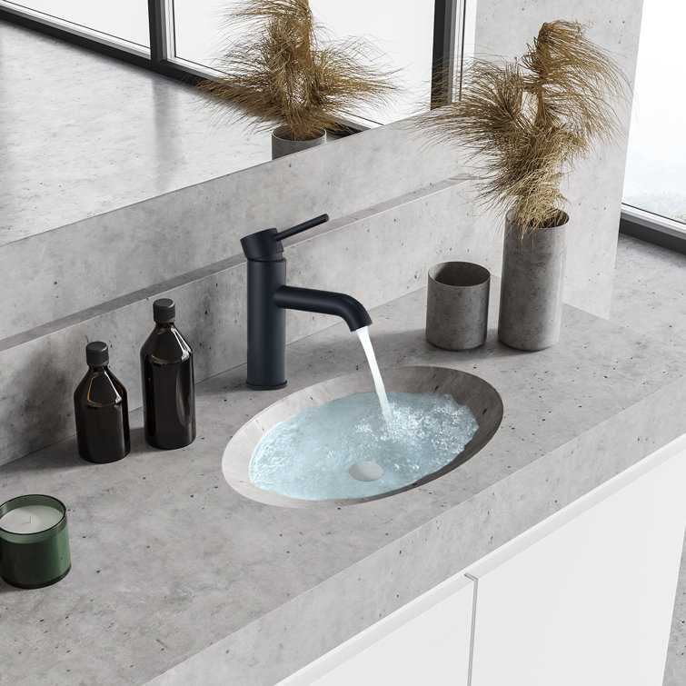 Matte Black Brass Single-Handle Bathroom Faucet